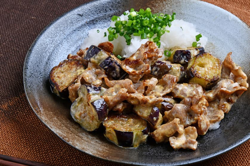 ナスと肩ロース肉のマヨポン酢炒め ｜ 【豚肉通販】和豚もちぶた